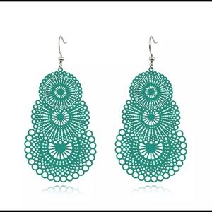 Boho Ethnic Big Dangle Drop Earrings laser cut